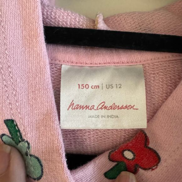 HANNA ANDERSSON Dress Girls 12 (150) Novelty Blossom Print w/Hoodie & Pockets - Picture 7 of 8